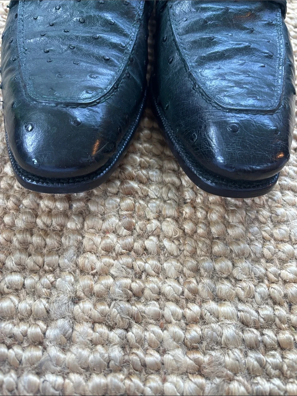 Ermenegildo Zegna vintage ostrich leather penny loafer  in green